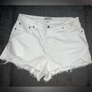 Curvy cutoff white denim shorts NWT